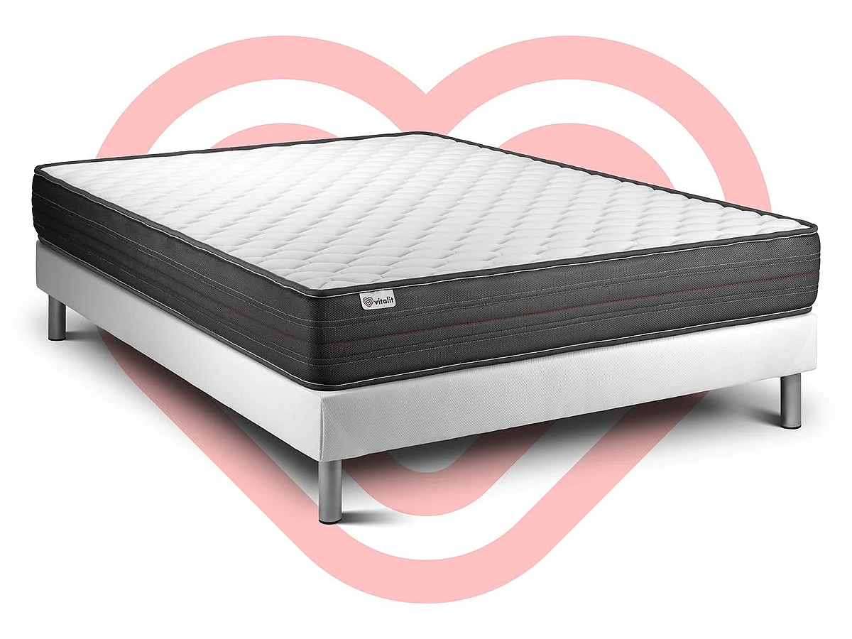 Matratzenset VITALPOWER 160 x 200 cm Bettrahmen Kit weiß