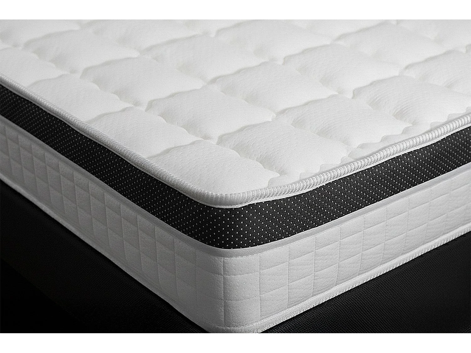 Ensemble Supérieur 140x200 Mémoire de forme 3 zones sommier noir