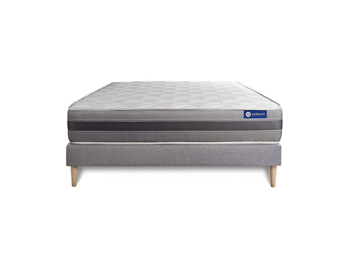 Lattenbodem en Actilatex relax matras 200x200cm , matrasdikte : 24 cm , latex en traagschuim , vrij stevig, 5 comfortzones