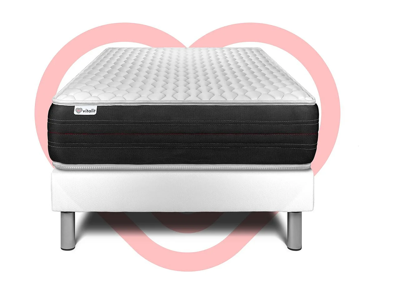 Ensemble VITALSPRING 90 x 200 cm sommier Kit blanc