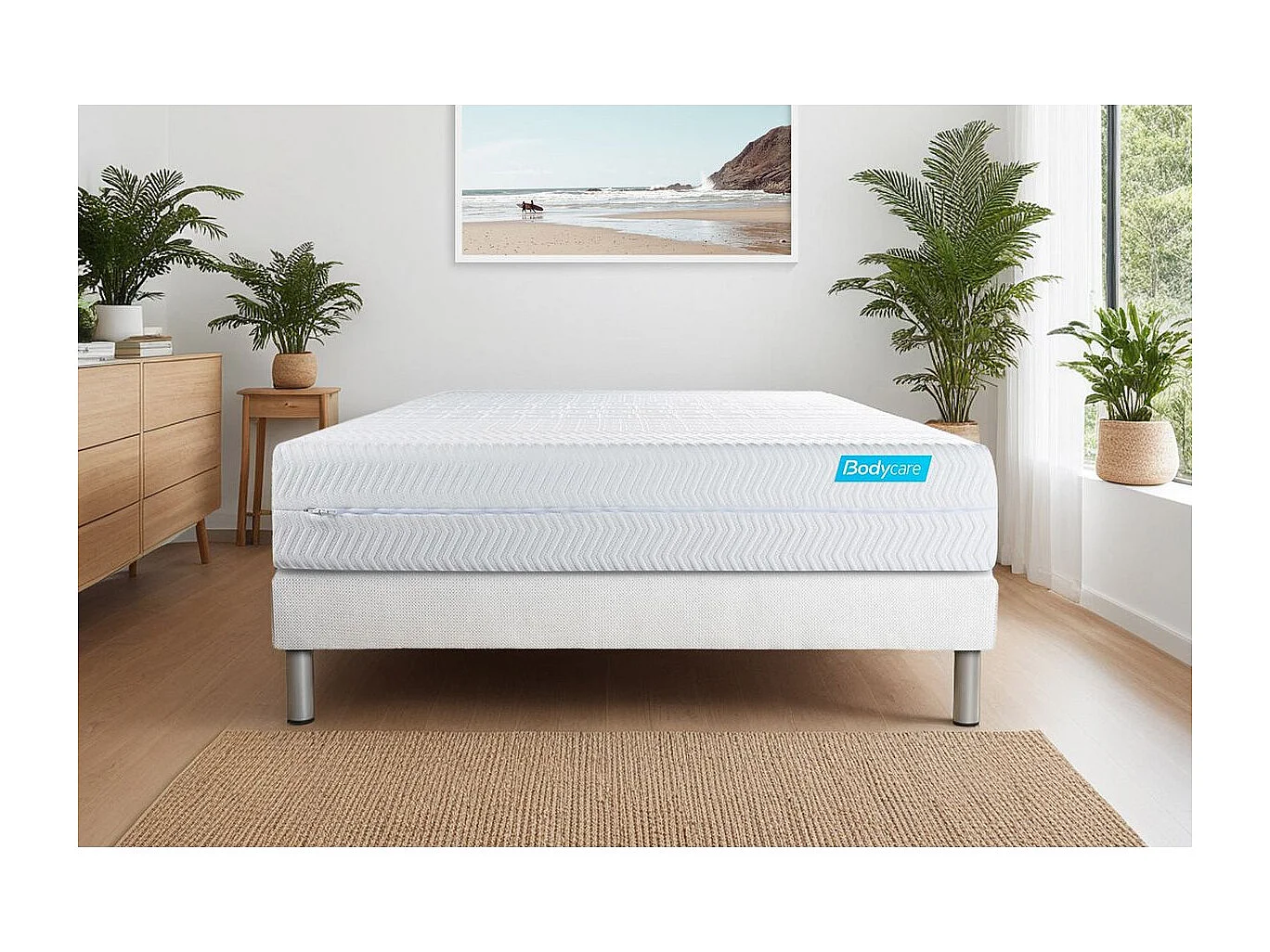 Ensemble BIOCARE 140x200x26 Mousse à mémoire de forme BIO 5 zones, maxi épaisseur