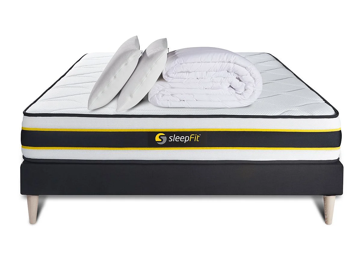 Compleet bedpakket - Matras 160x200 cm + Lattenbodem (kit) + 2 kussens + Dekbed - Flexy