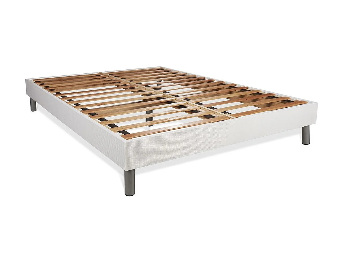Pack 140x200 matelas BodyFlex + sommier kit blanc + Couette 240x220cm + 2 oreillers 60x40cm