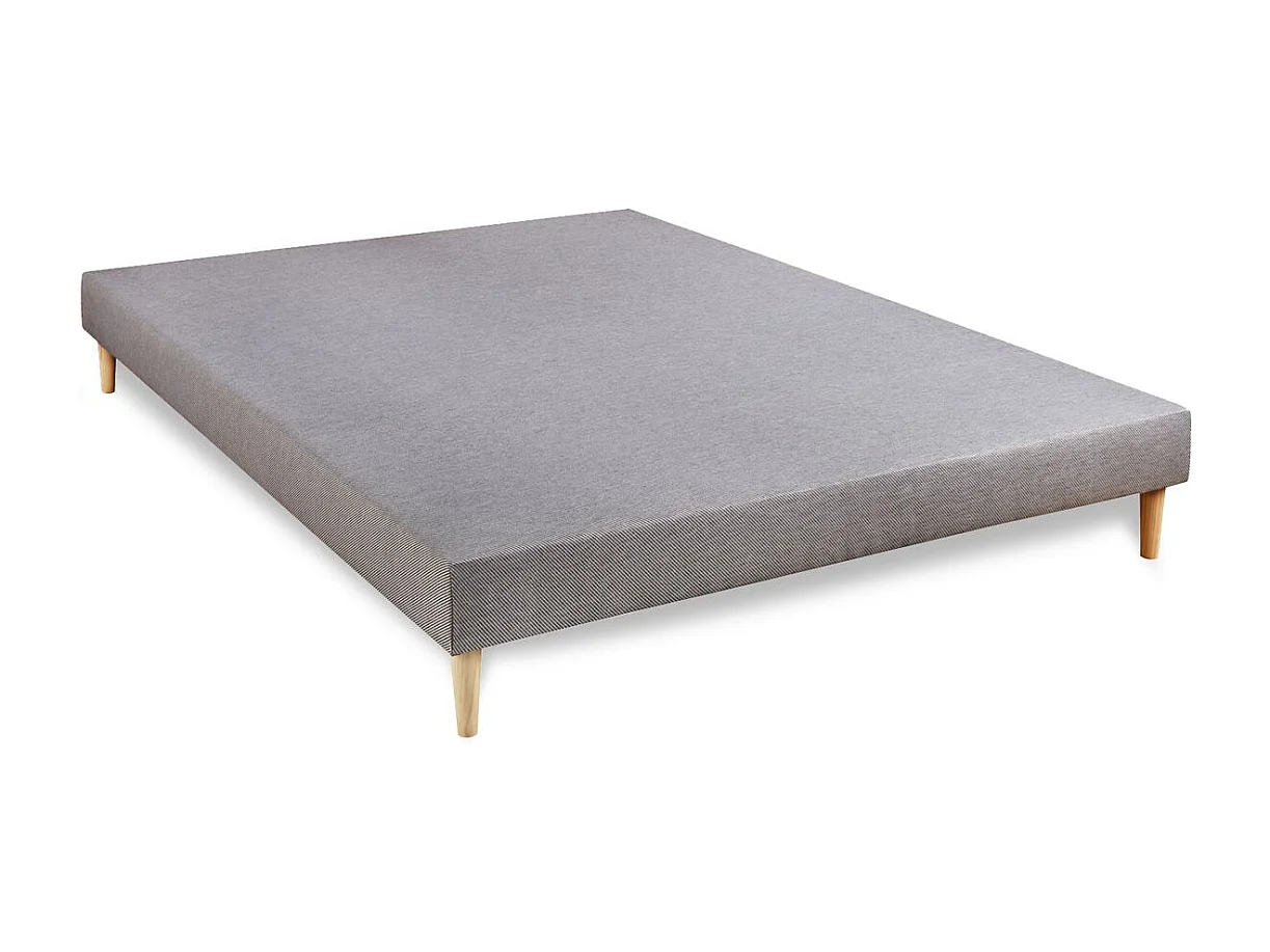 Matelas + sommier gris 140x190 Memo Zen Mousse à mémoire de forme 5 zones de confort MAXI épaisseur