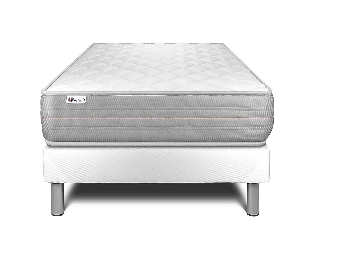 Ensemble VITALMEMO 90x200cm sommier kit blanc