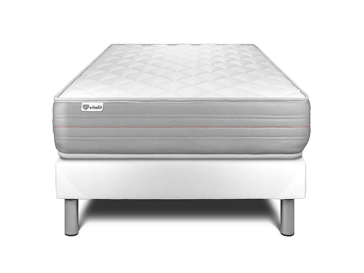 Ensemble VITALMEMO 90x200cm sommier kit blanc