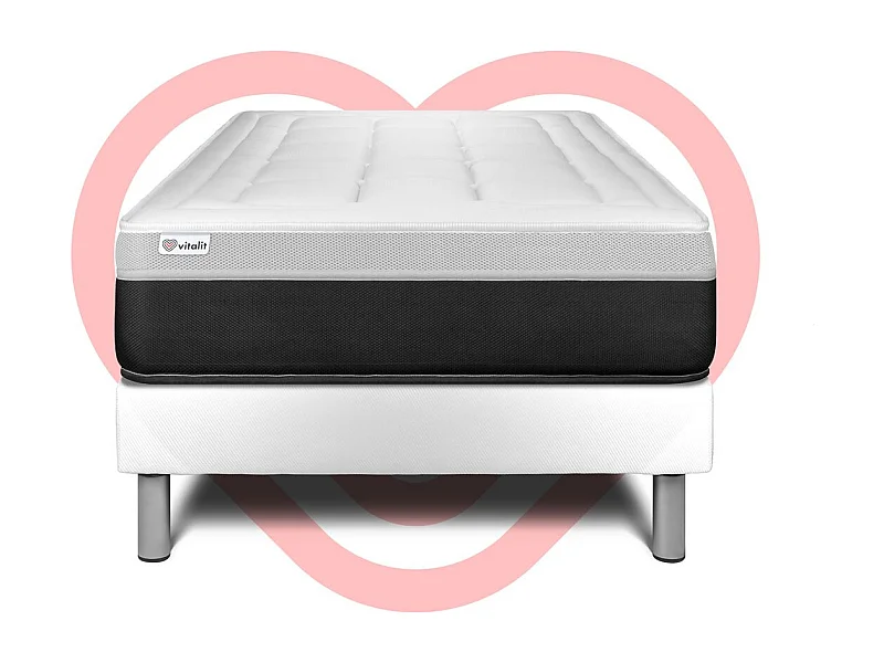 Ensemble VITAL FORM 90 x 190 cm sommier Kit blanc