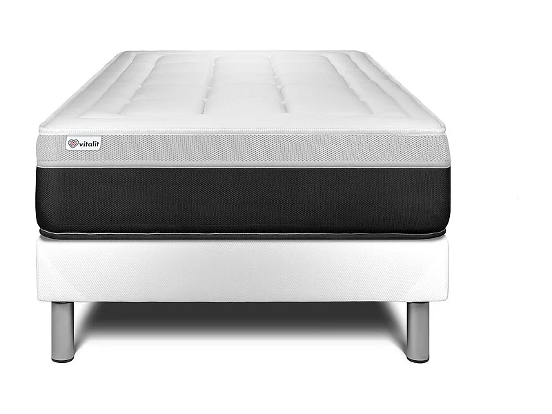 Ensemble VITAL FORM 90 x 190 cm sommier Kit blanc