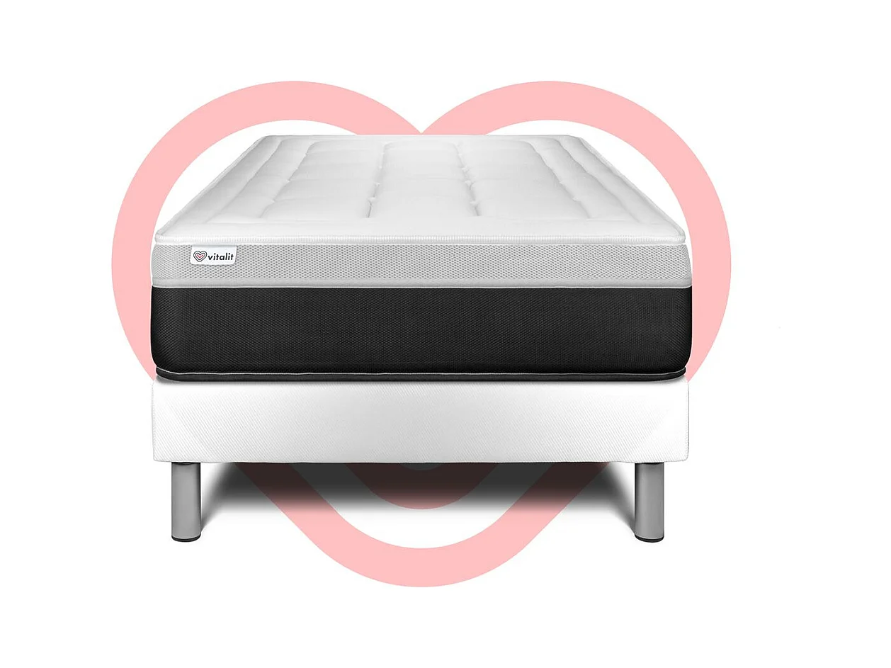 Ensemble VITAL FORM 90 x 190 cm sommier Kit blanc