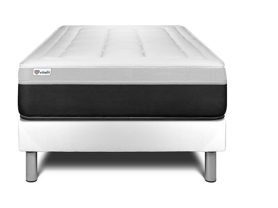 Ensemble VITAL FORM 90 x 190 cm sommier Kit blanc