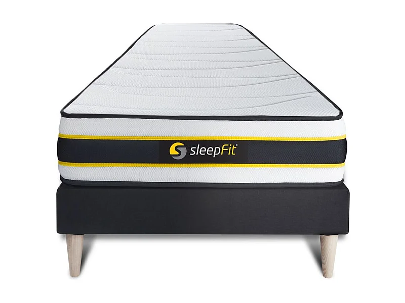 Ensemble 90x190 matelas FLEXY + sommier kit noir