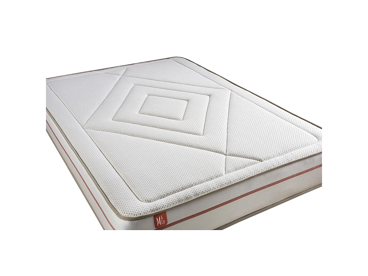 Pack prêt à dormir matelas LE PAISIBLE 140x190cm Mémoire de forme BioVisco + sommier kit Beige + 2 oreillers + couette 240x220