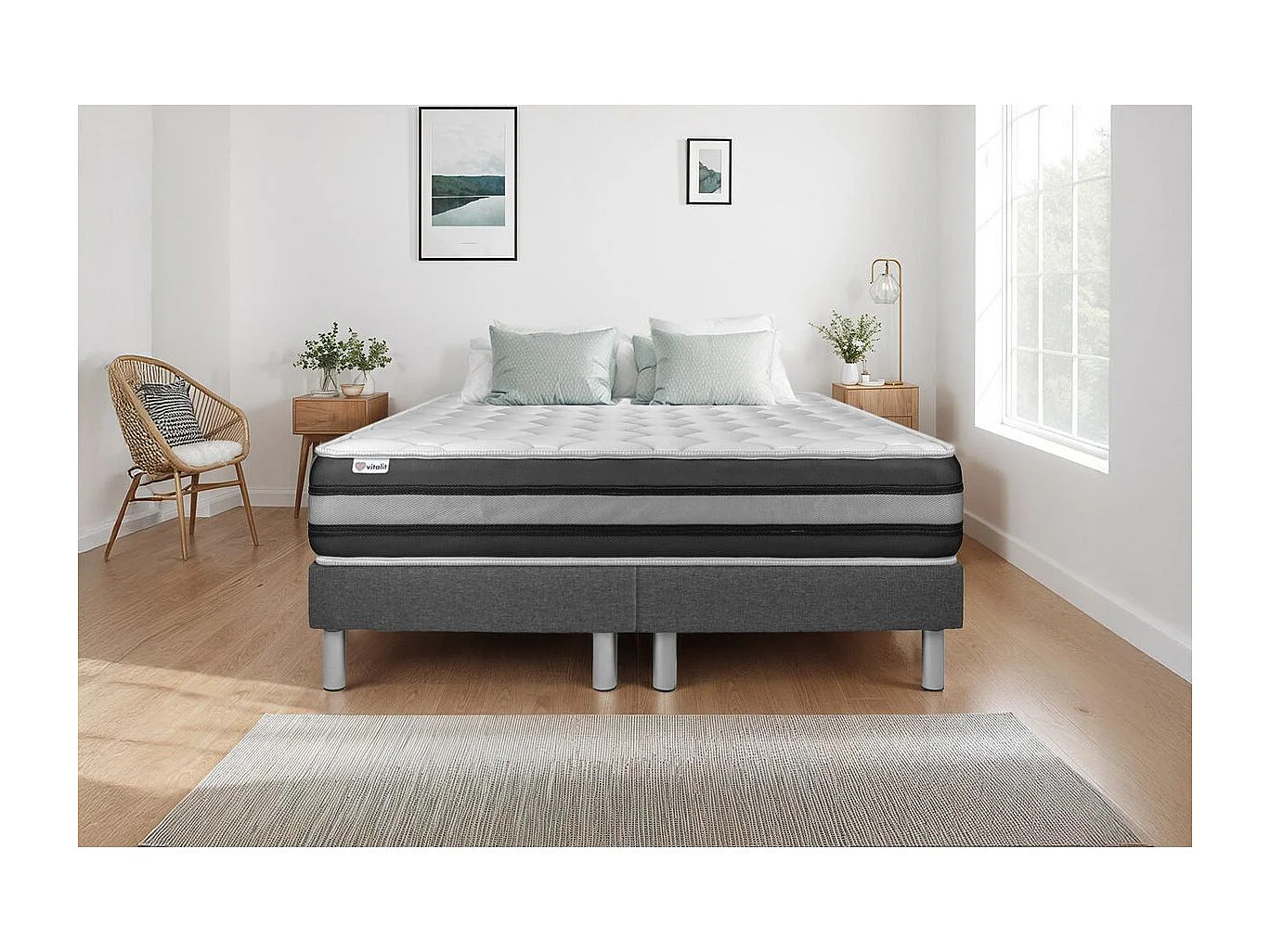 Ensemble VITALSPRING ZEN 200 x 200 cm