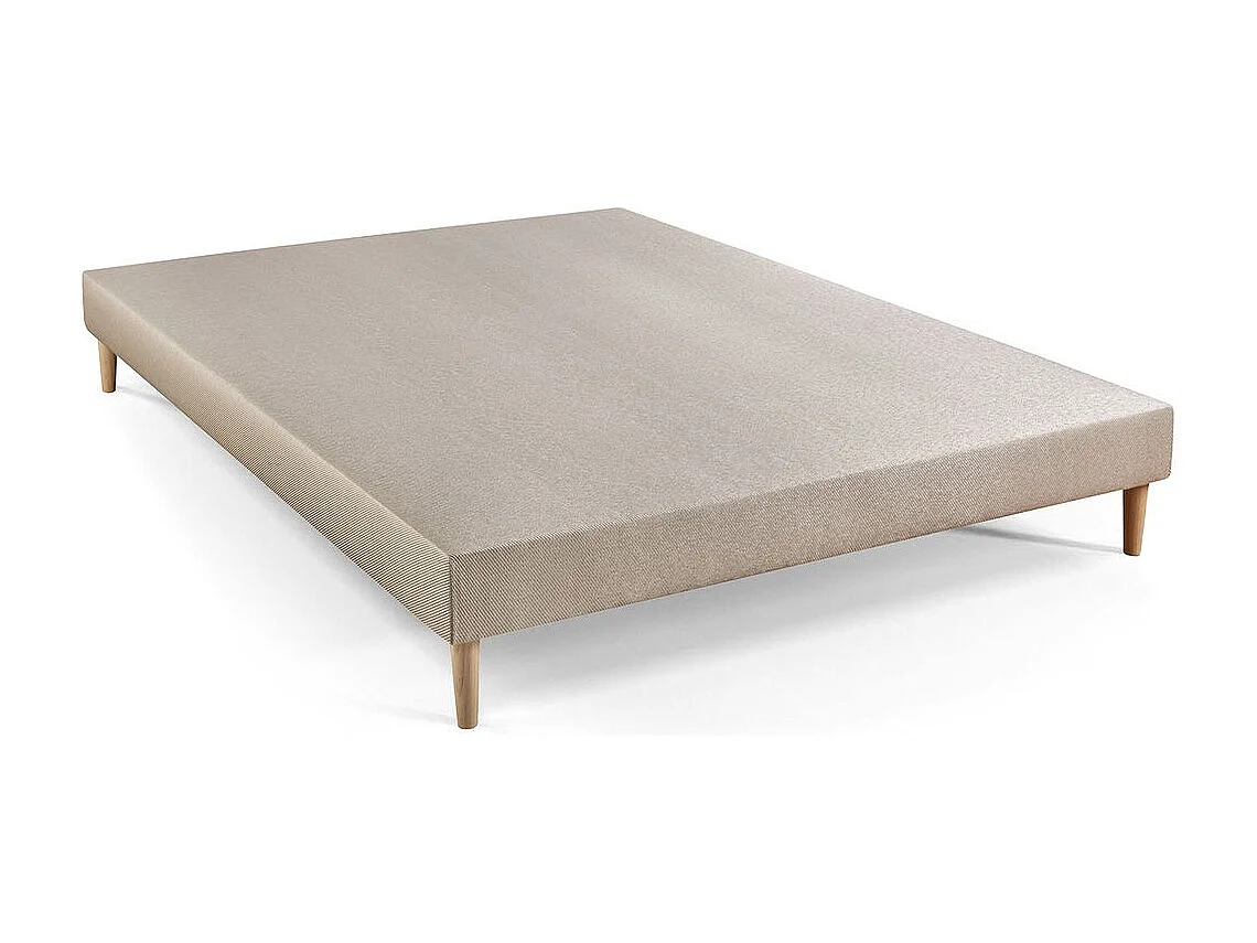 Ensemble LE SOYEUX 140x200cm Ressorts ensachés + Mémoire de forme BioVisco - Ep. 24cm + sommier Beige