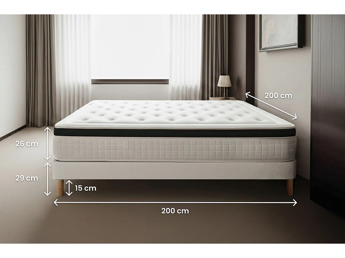 Ensemble Privilège 200x200 Mémoire de forme 5 zones