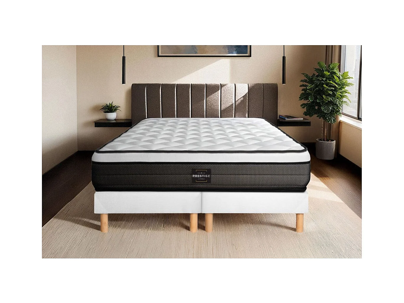 Ensemble Suite 160x200 Ressorts ensachés, mémoire de forme 5 zones