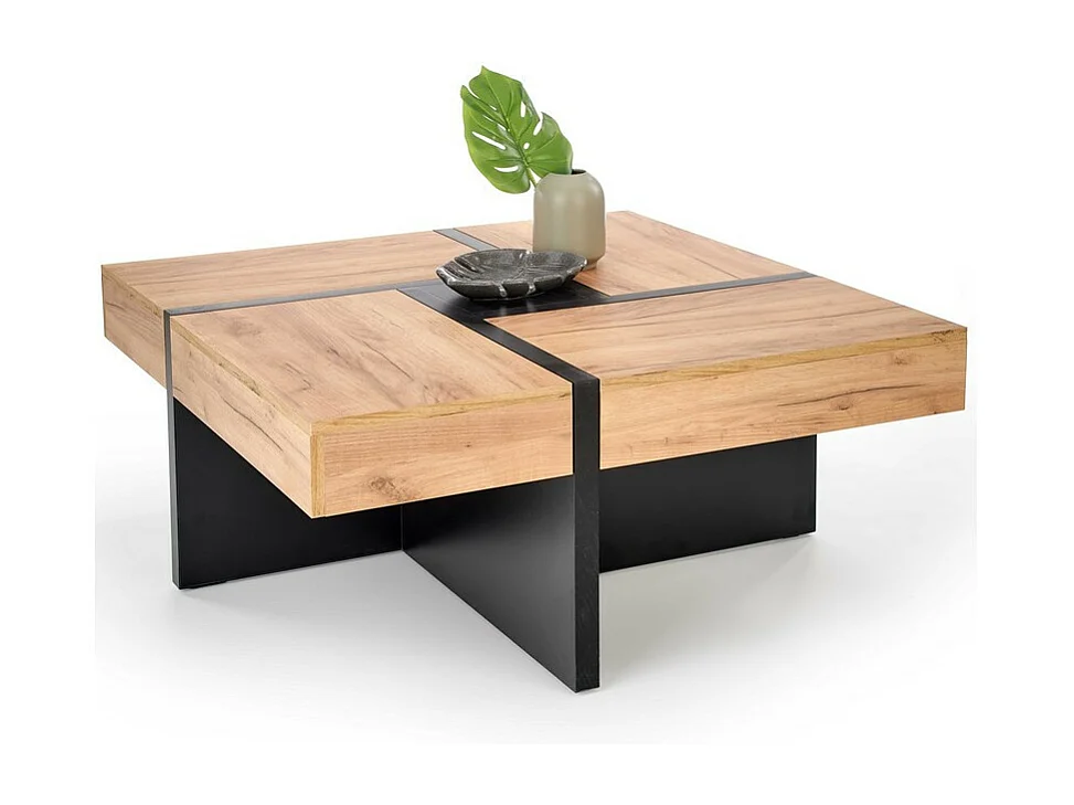 Table basse style industriel avec 4 tiroirs VIOLETA