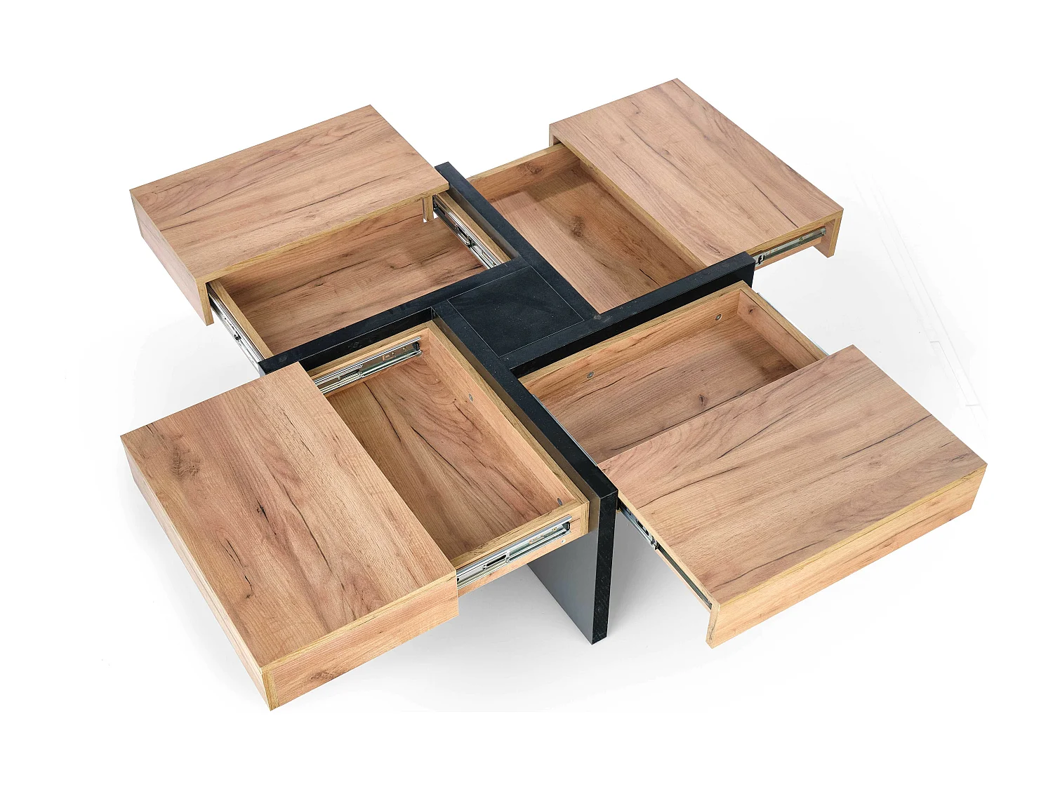 Table basse style industriel avec 4 tiroirs VIOLETA