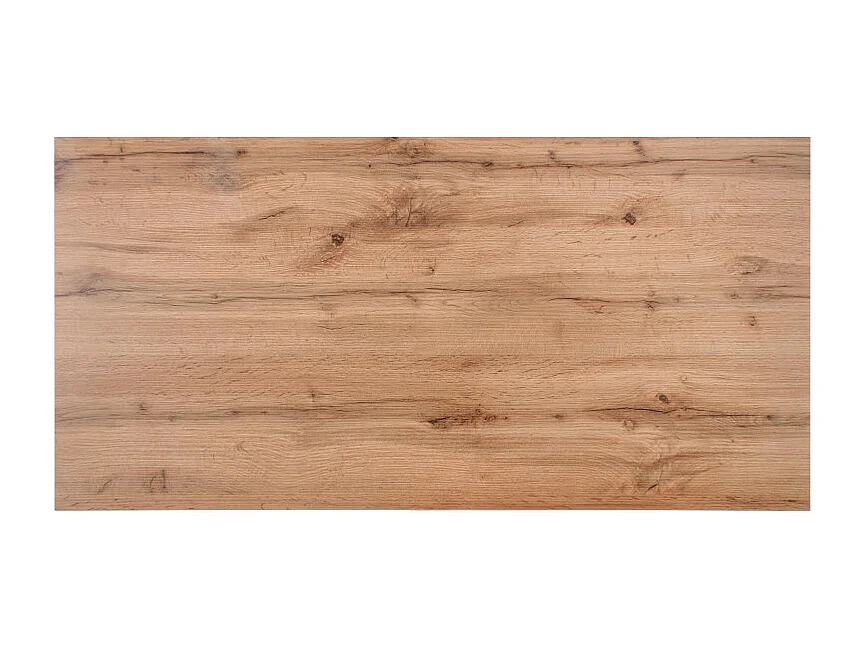 Mesa de centro de estilo industrial de 120x60 cm con tablero de aspecto roble wotan y estante ARIES