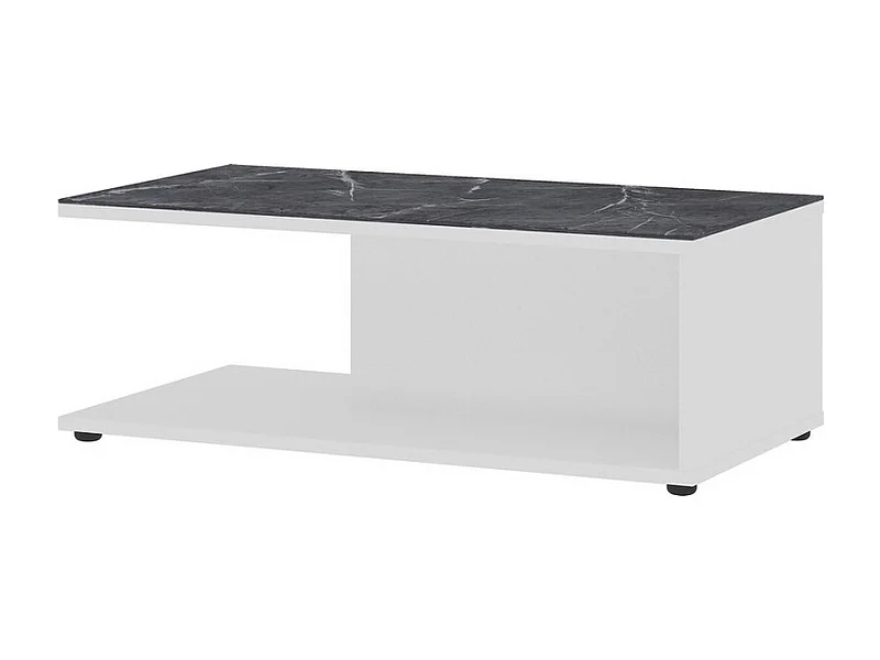 Mesa de centro de diseño MARBLE blanca y efecto mármol