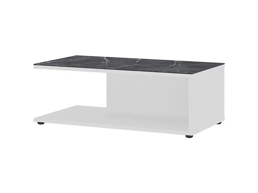Table basse design blanche et aspect marbre MARBLE