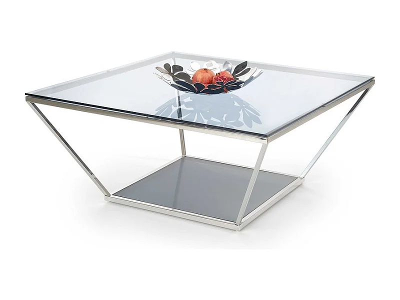 Table basse carrée avec plateau en verre fumé IMELDA