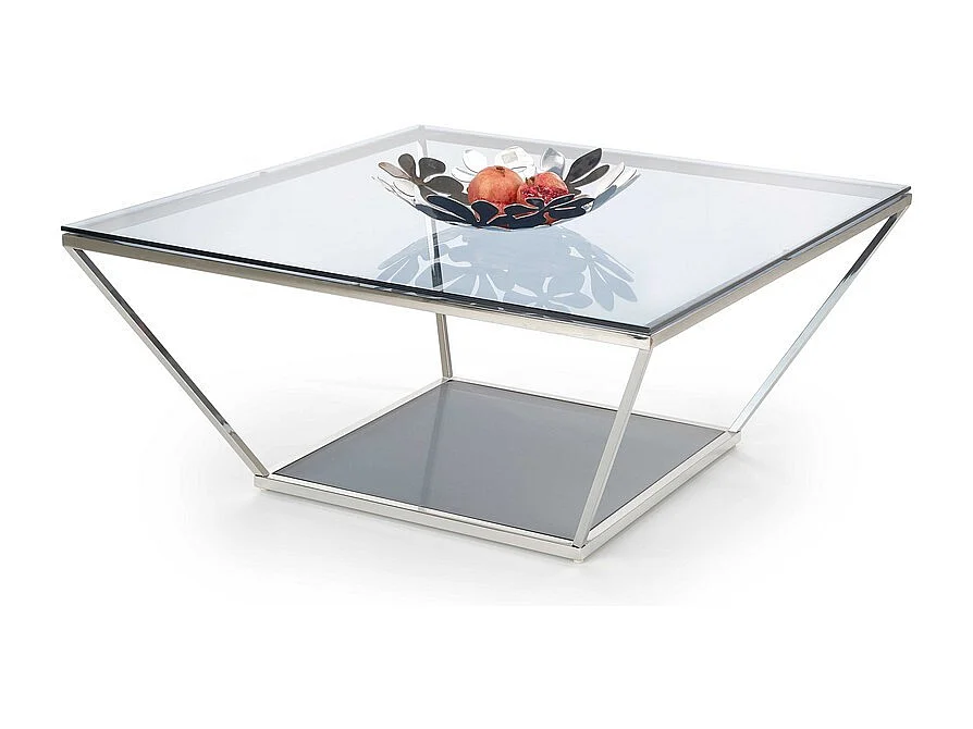 Table basse carrée avec plateau en verre fumé IMELDA