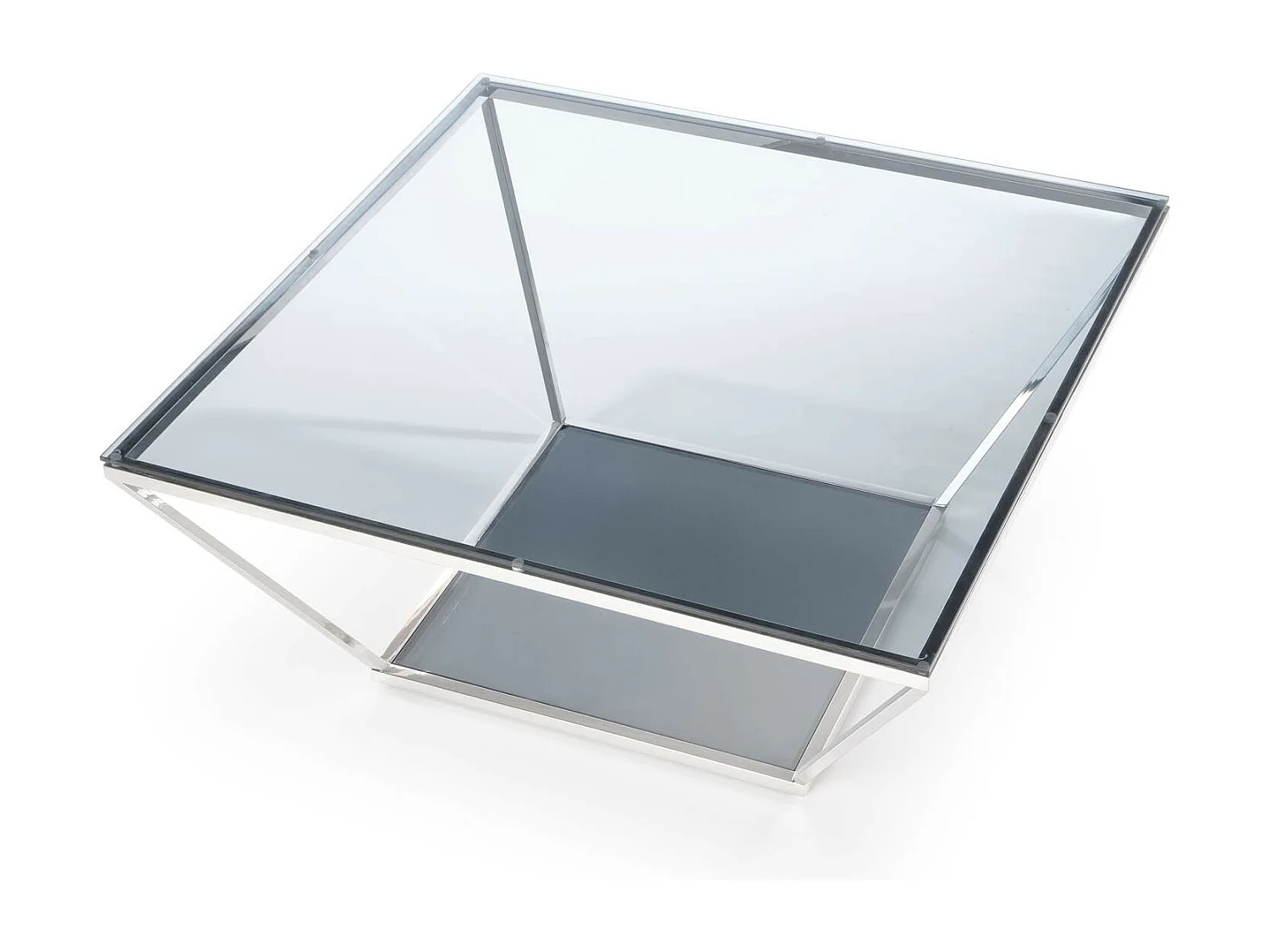 Table basse carrée avec plateau en verre fumé IMELDA