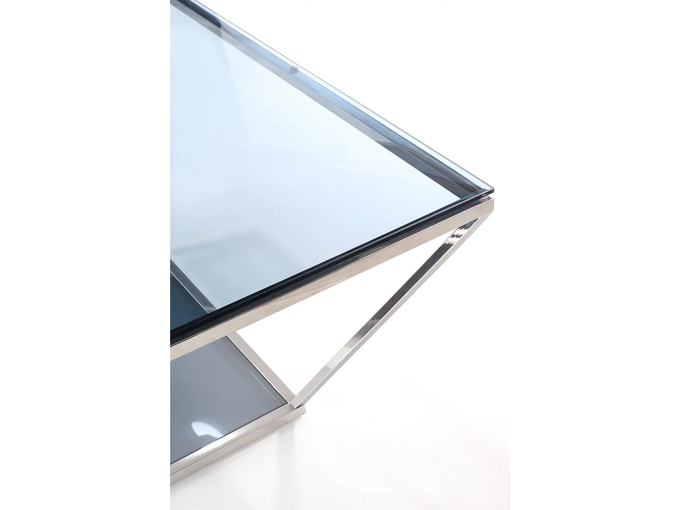 Table basse carrée avec plateau en verre fumé IMELDA