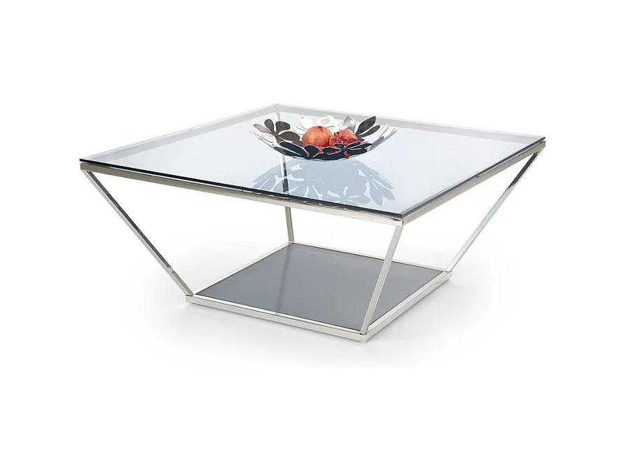 Table basse carrée avec plateau en verre fumé IMELDA