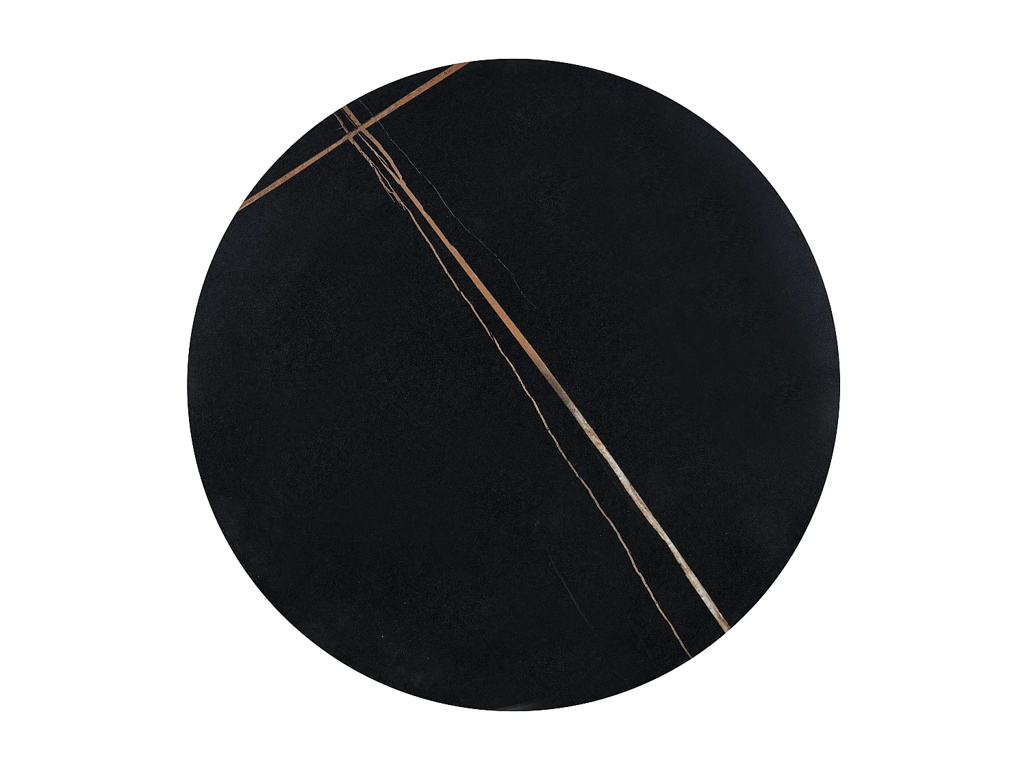 Mesa de centro de cerámica de diseño con tapa de aspecto mármol negro Eternal