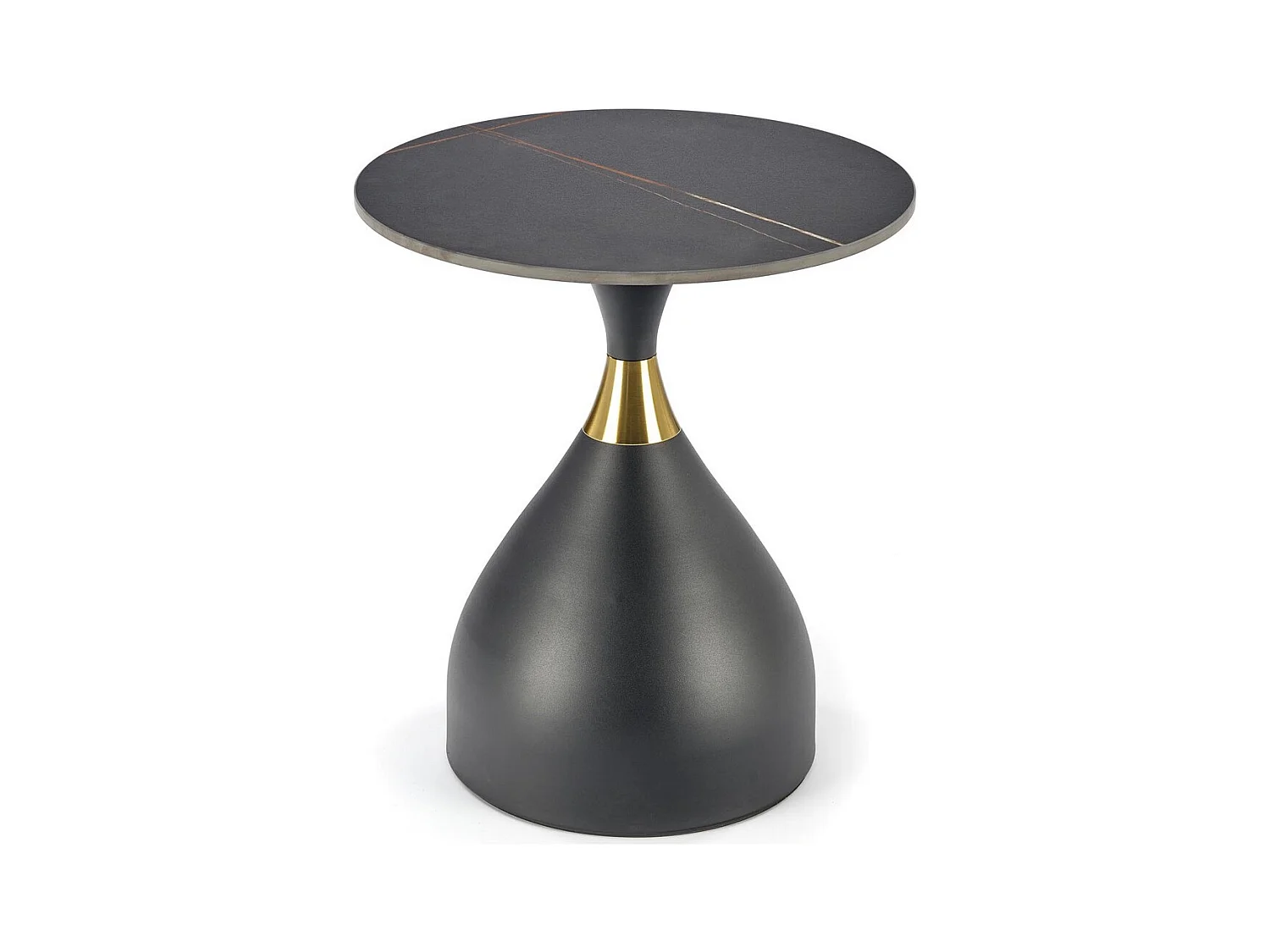 Table basse design en céramique avec plateau aspect marbre noir Eternal
