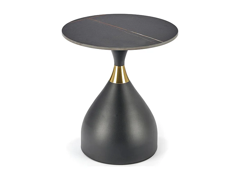 Table basse design en céramique avec plateau aspect marbre noir Eternal