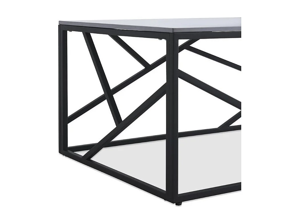 Table basse rectangulaire avec plateau aspect marbre gris YAGO