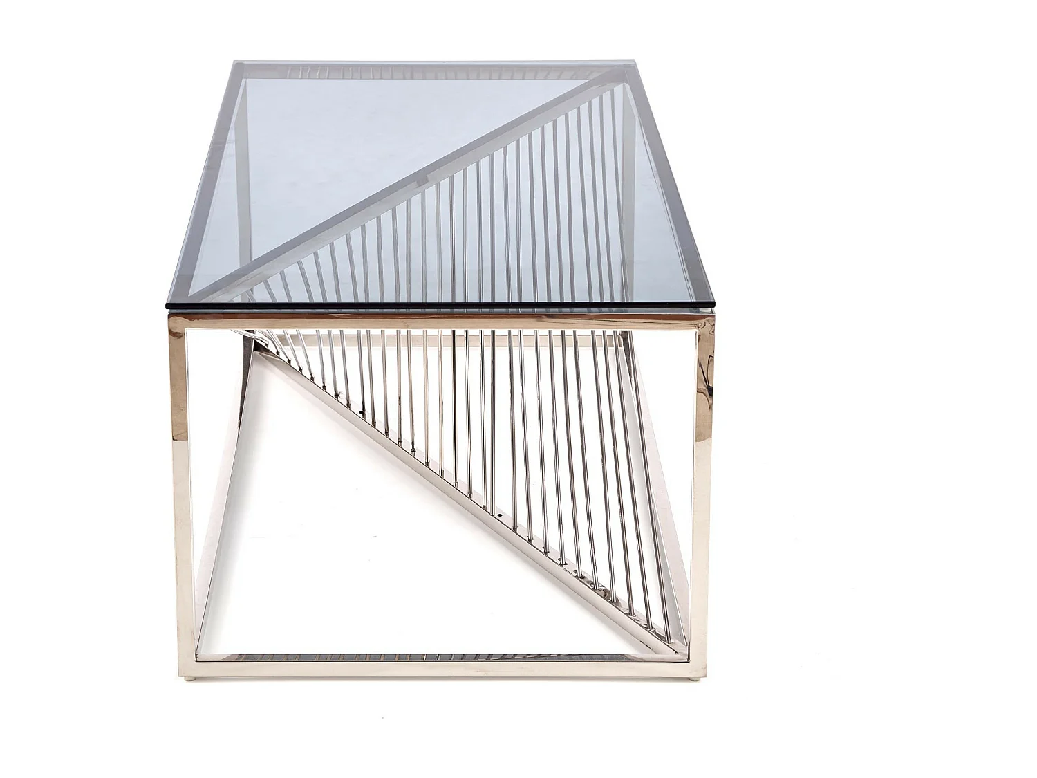 Table basse design avec plateau en verre fumé 120x60cm Stone