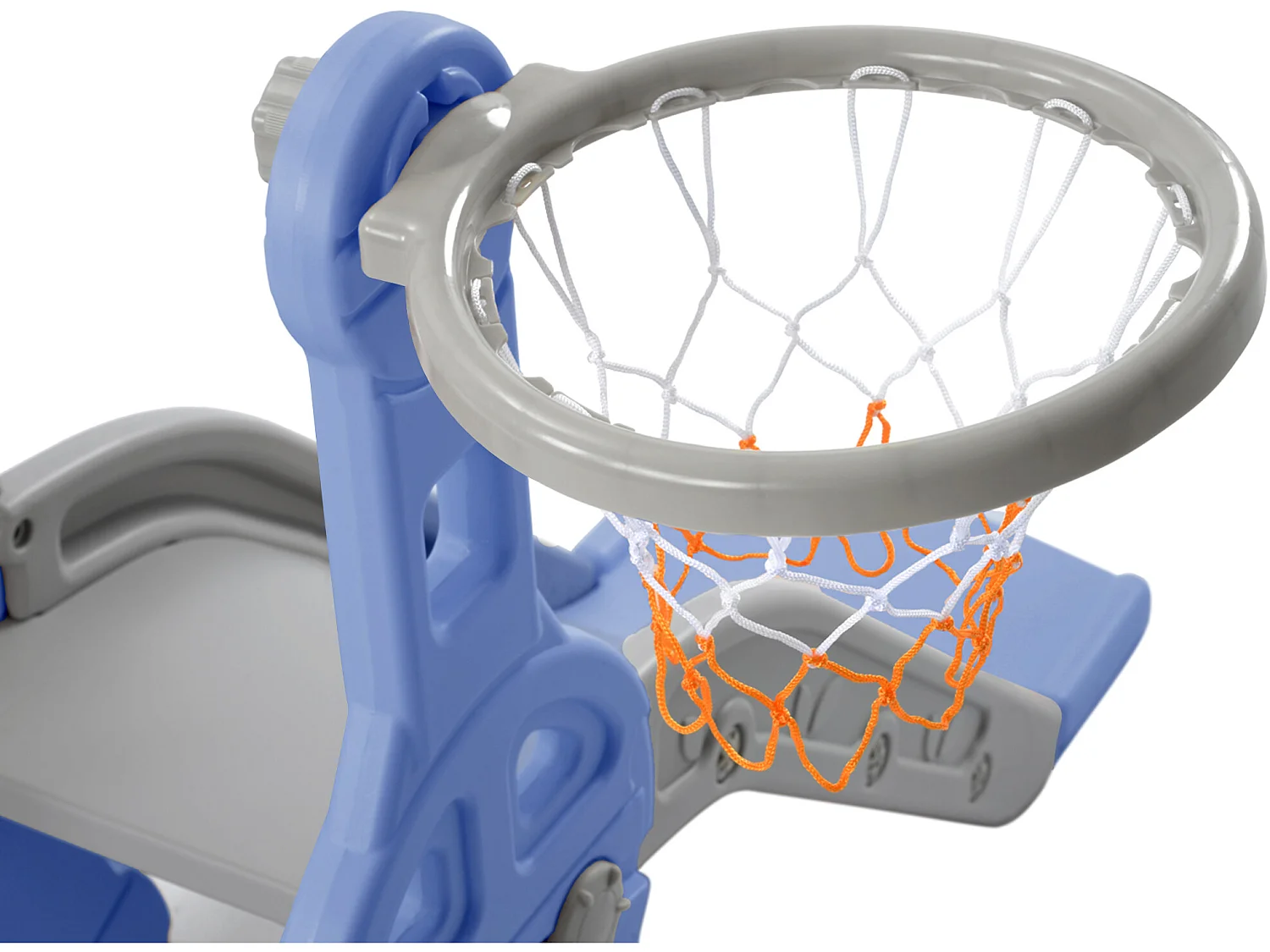 Tobogán 4 en 1 - con escaleras, columpio y canasta de baloncesto - azul