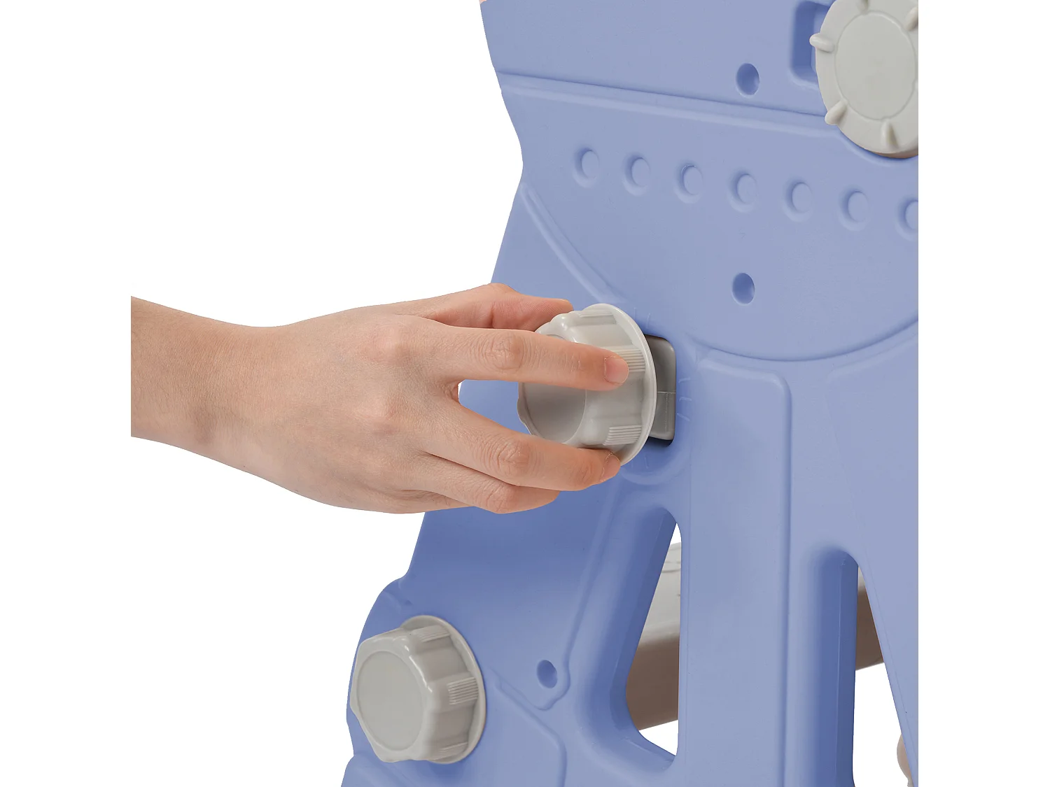 Toboggan 4 en 1 - avec escalier, balançoire, panier de basket - bleu