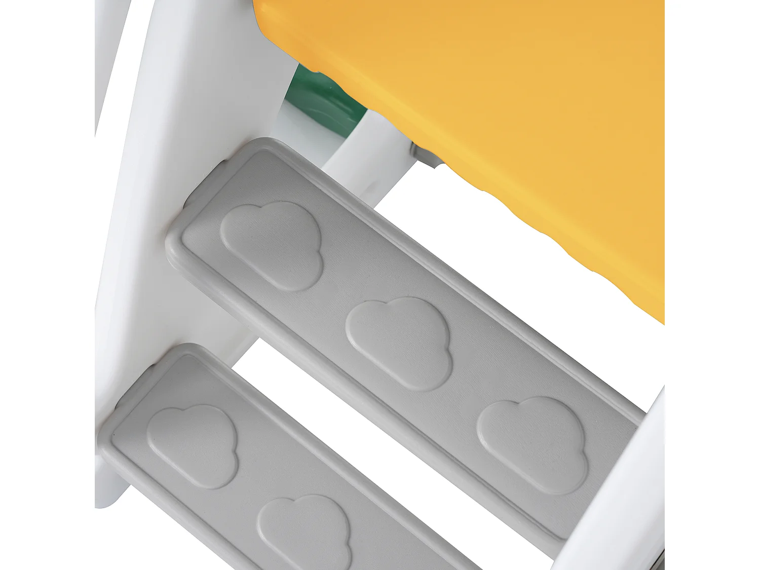 Toboggan 4 en 1 - avec escalier, balançoire, panier de basket - vert