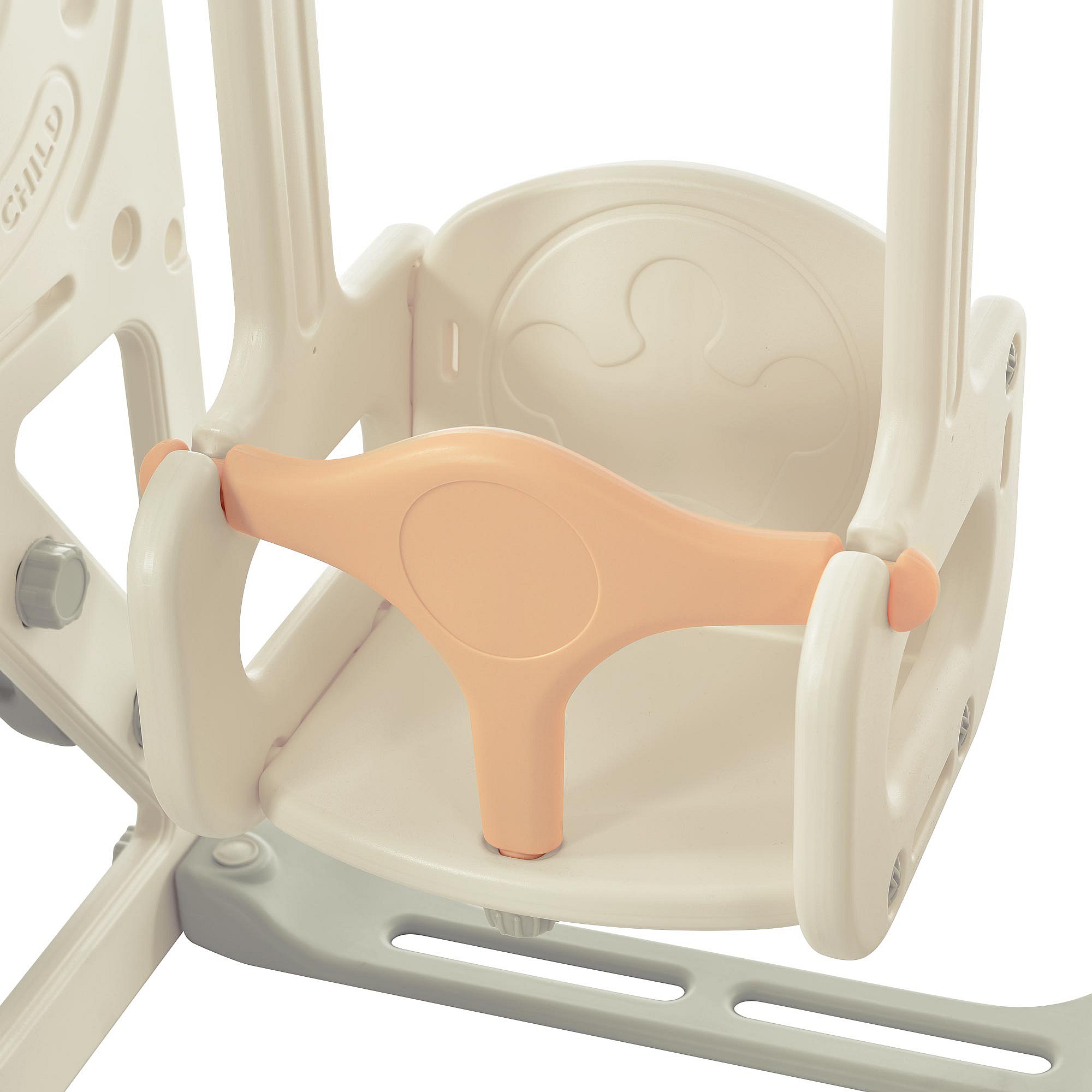 Toboggan 4 en 1 avec escalier, balançoire, panier de basket en