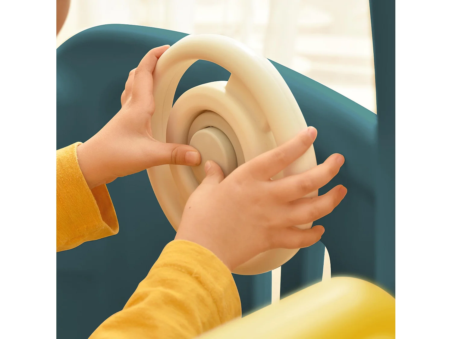 Toboggan 4 en 1 - avec escalier, balançoire, panier de basket - en forme de voiture - vert