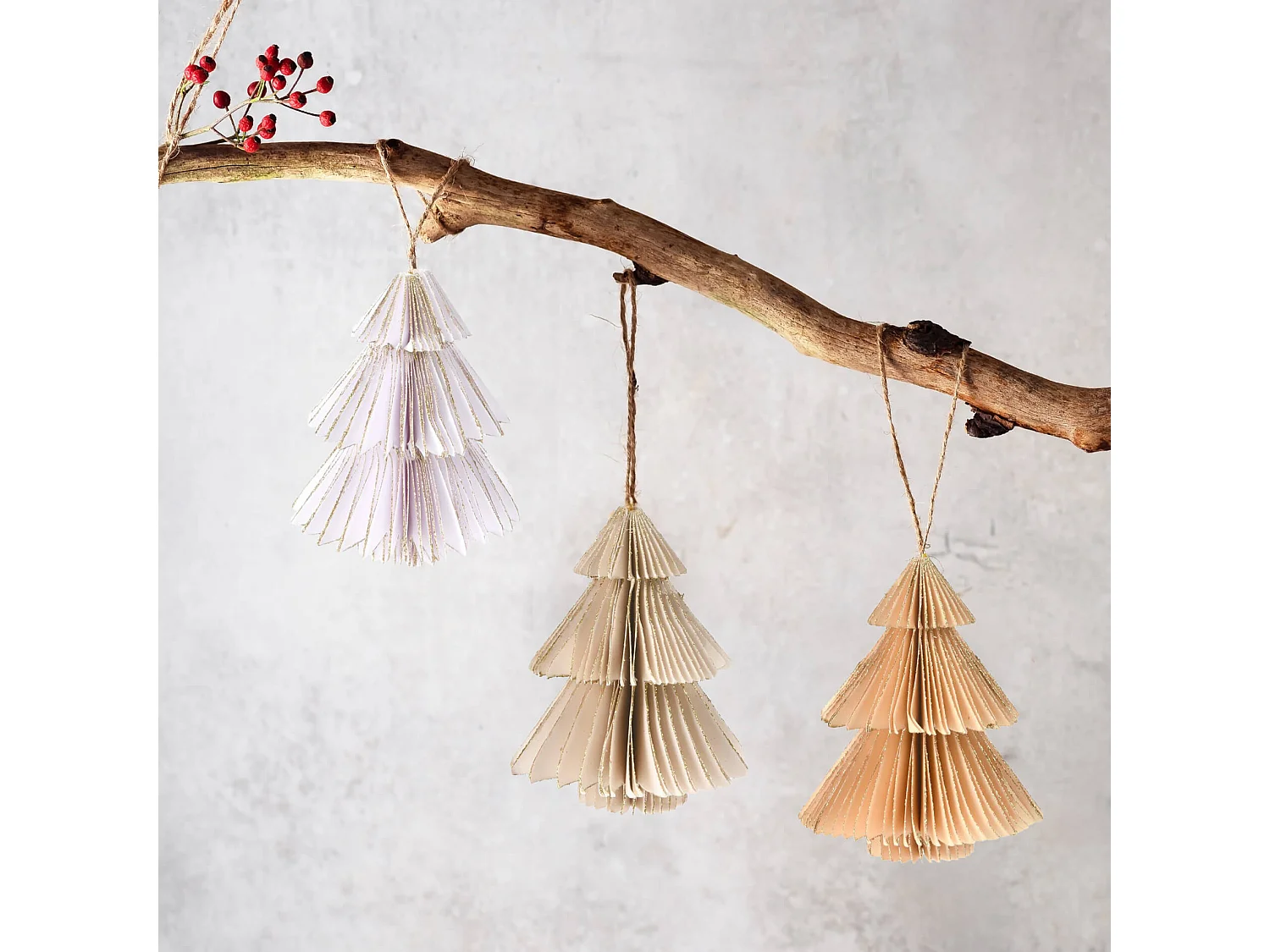 Suspensions en Forme d'Arbre de Noël 12 pièces en Papier