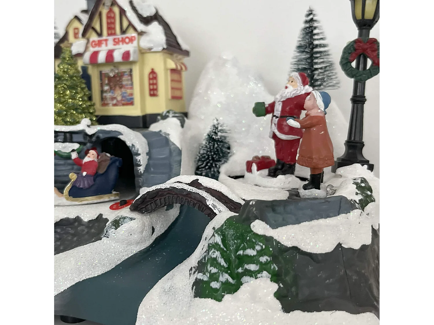 Scena di Natale con Movimento Villaggio Natalizio Idea Regalo