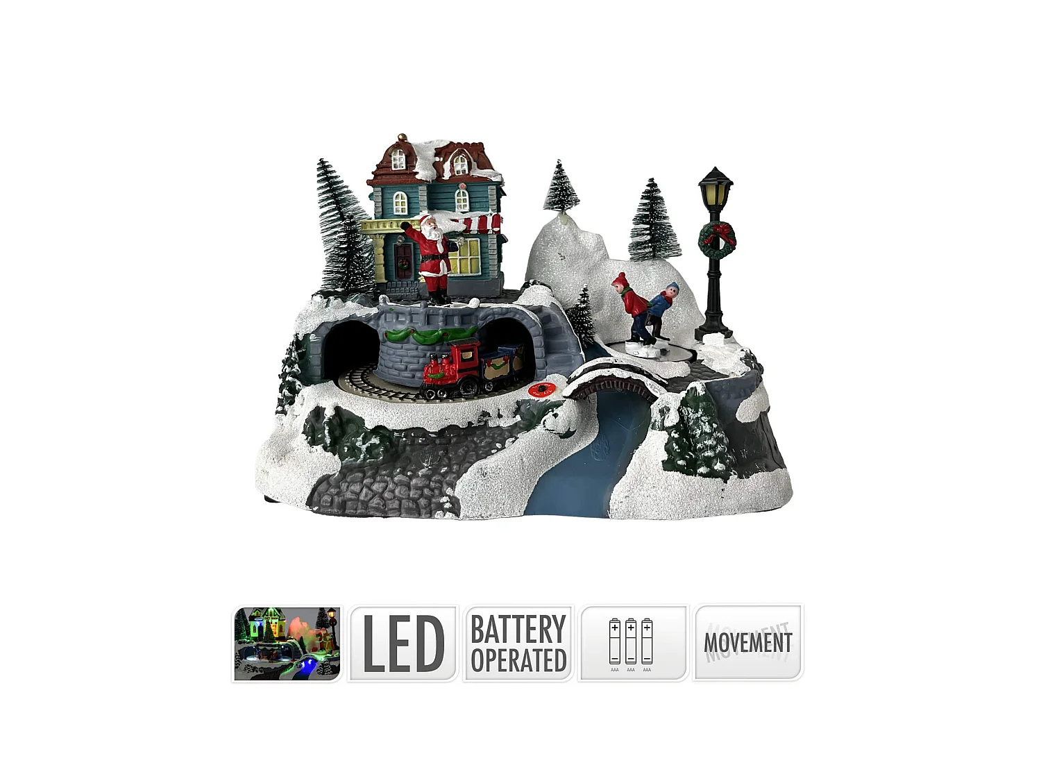 Villaggio di Natale Carillon con Luci e Movimento Deco Natale