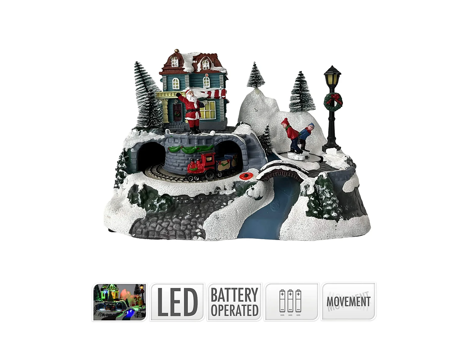 Aldeia de Natal com Luzes e Movimento Decoração de Natal