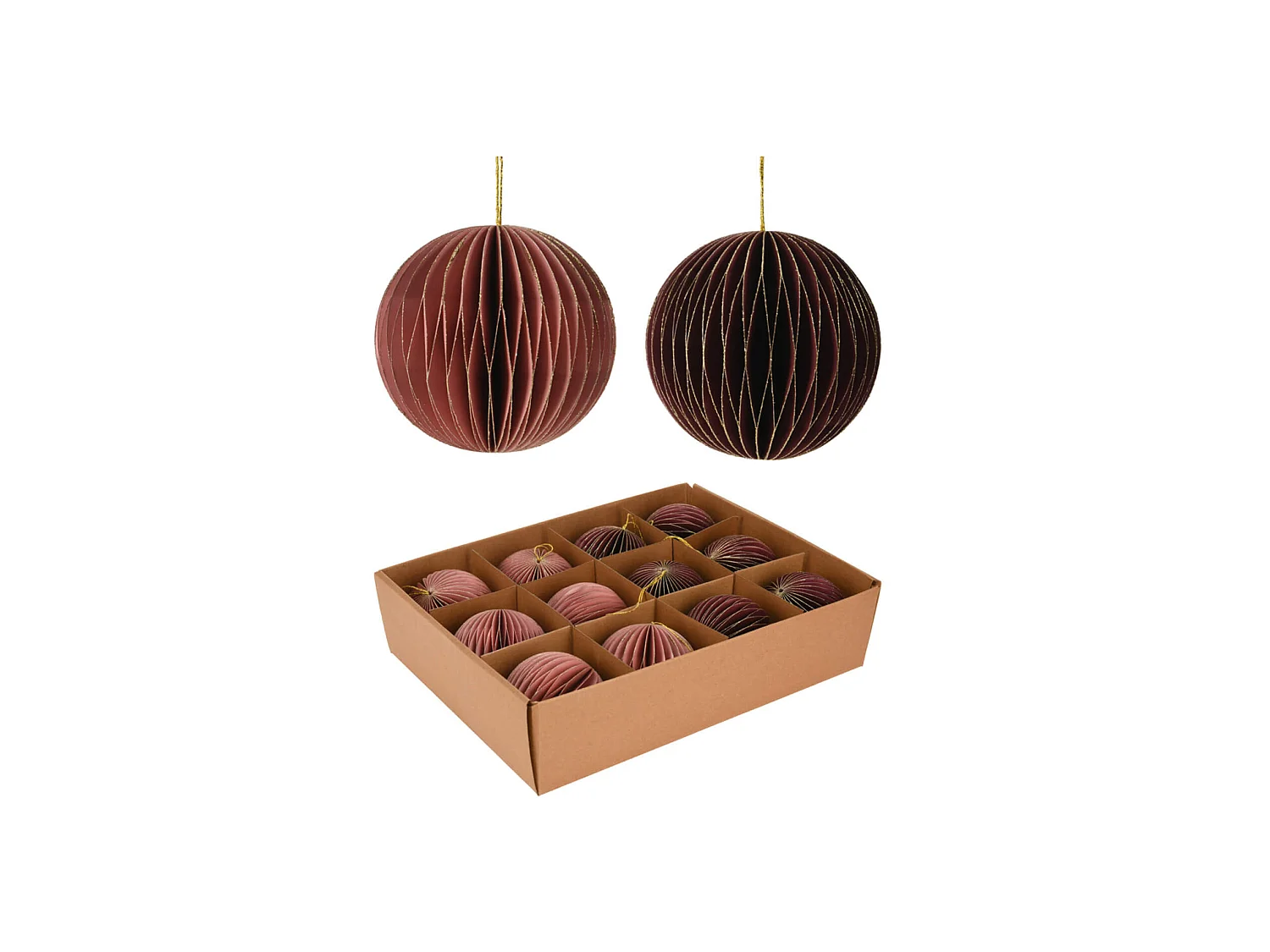 Addobbi per Albero di Natale Ciondoli Decorativi 12 pz Ø 8 cm
