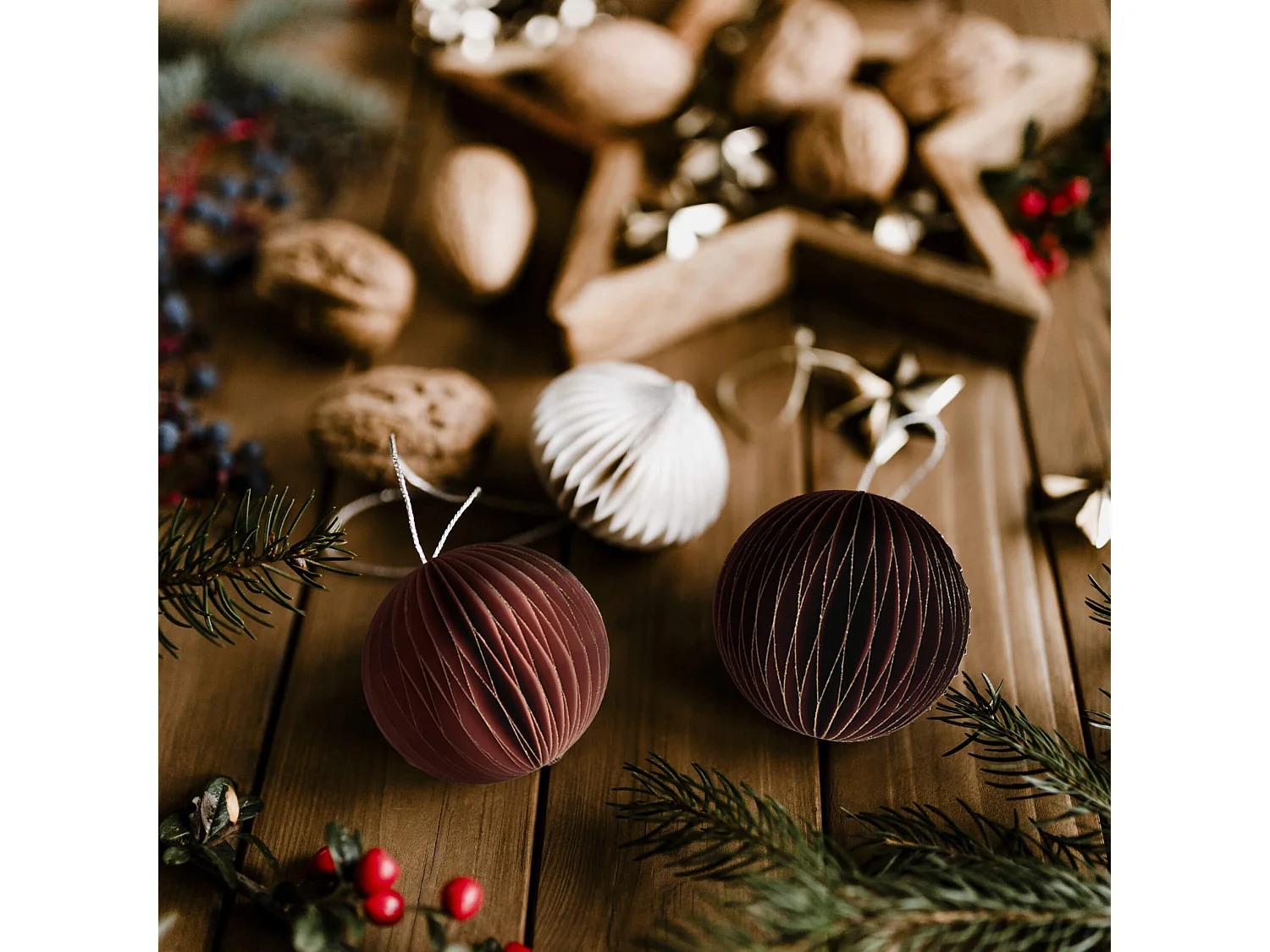Addobbi per Albero di Natale Ciondoli Decorativi 12 pz Ø 8 cm