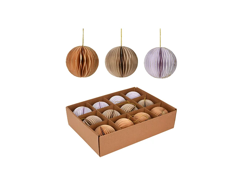 Ornamenti a Sfera Pendenti per Albero di Natale 12 pz Ø 8 cm