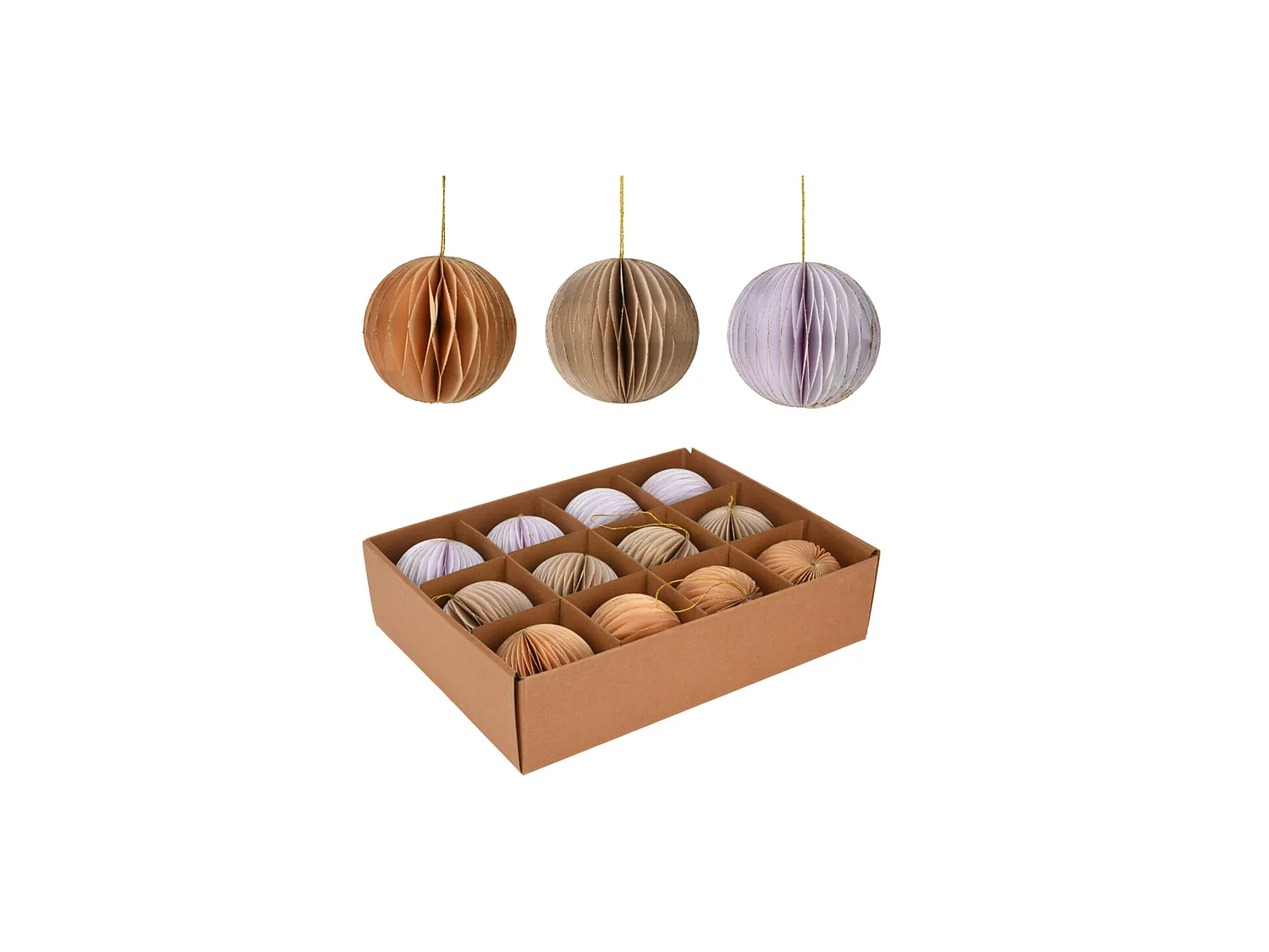 Boules Suspendues pour Sapin de Noël 12 pièces Ø 8 cm