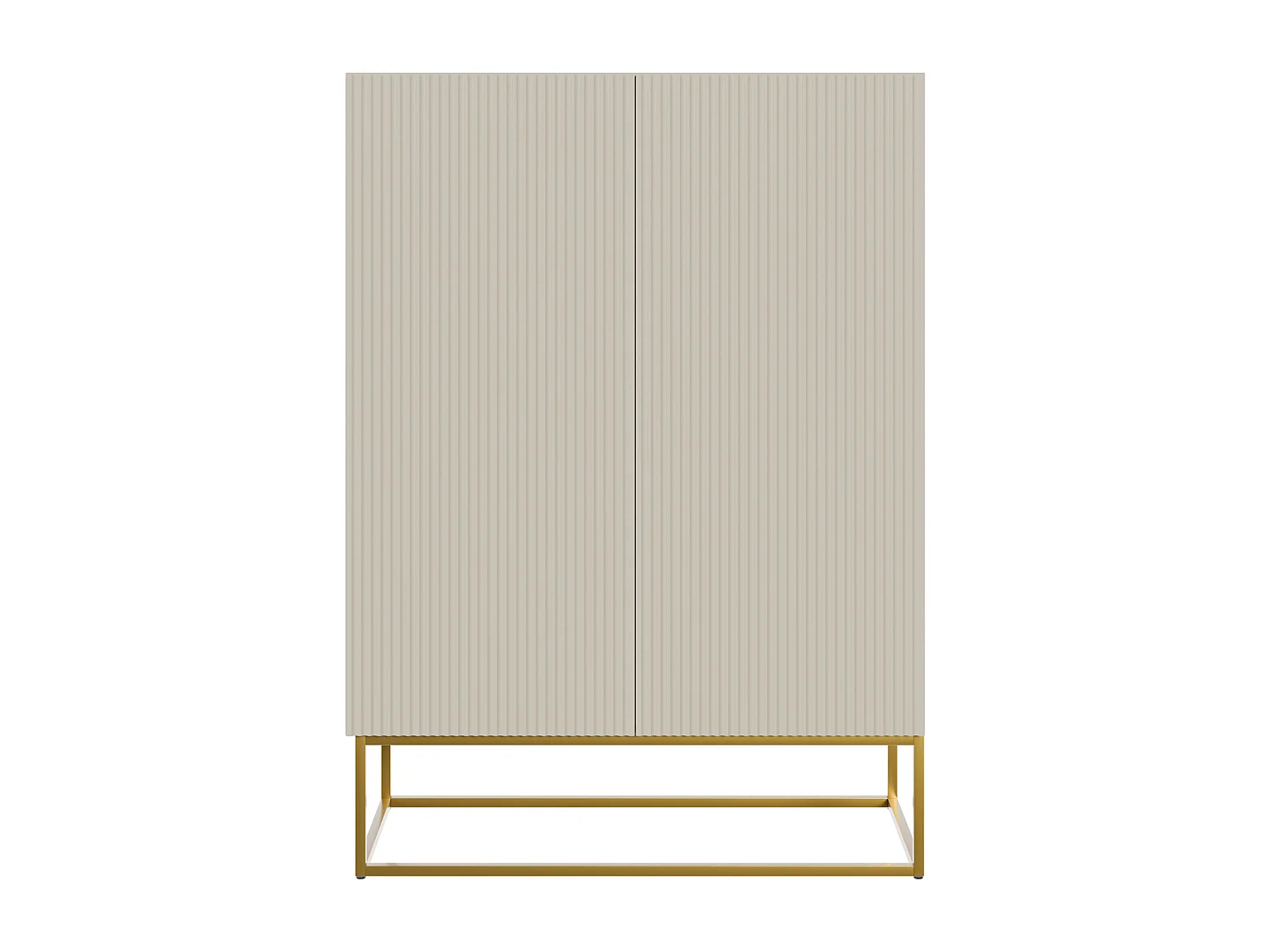 Highboard 2-türig - 90 cm - taupe (graubeige) mit goldenem Metallgestell - VELDIO