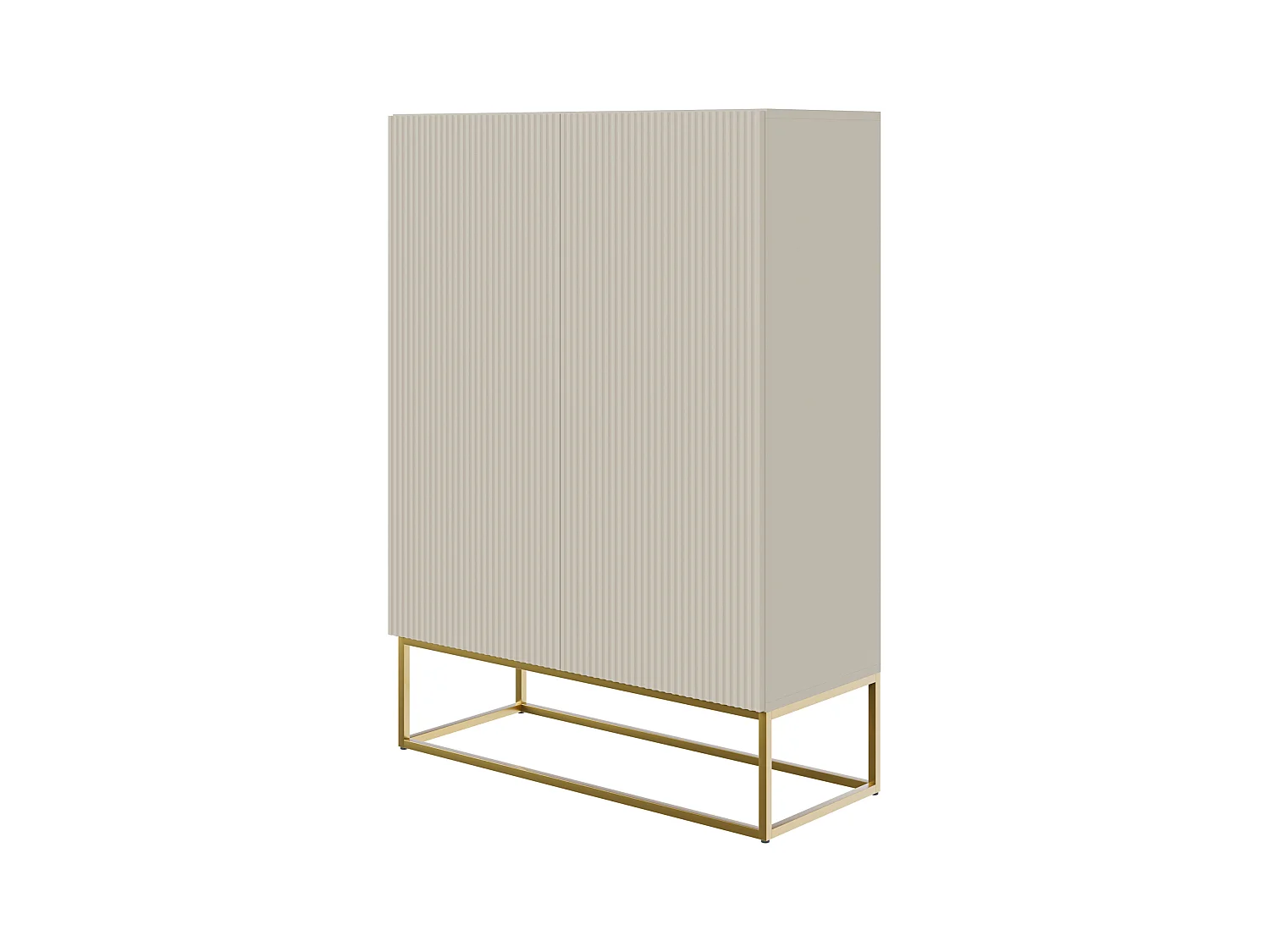 Buffet haut - 2 portes - taupe (gris-beige) - 90 cm - VELDIO